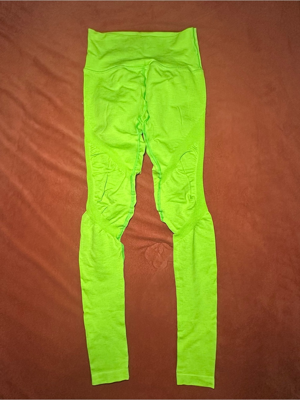 Alphalete Amplify Neon Lime High-Waist Seam Detail Leggings